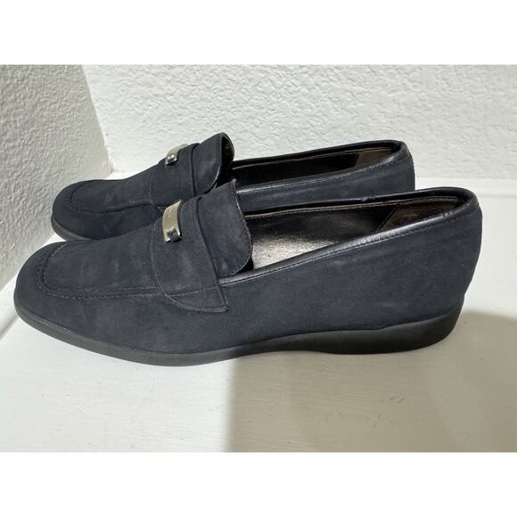Salvatore Ferragamo Sport Woman Navy Blue Loafers Made In Italy Size 10 EU42 - Picture 4 of 7